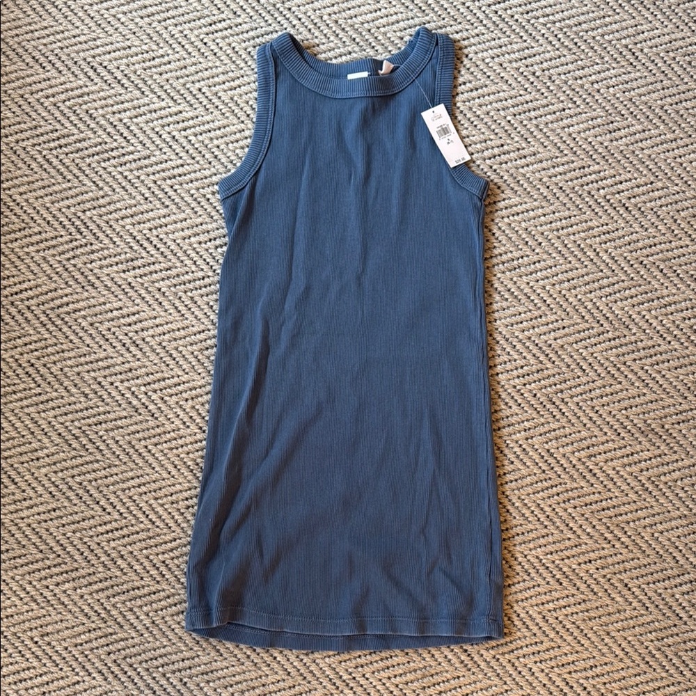 Gap - Sleeveless Ribbed Tank Dress - Slate Blue